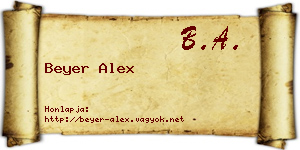 Beyer Alex névjegykártya